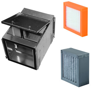 Zehnder_CSY_ComfoWell modular system_Image_ComfoWell filterbox Cut-Out Zehnder ComfoWell Manifold Comfortable indoor ventilation Angled view