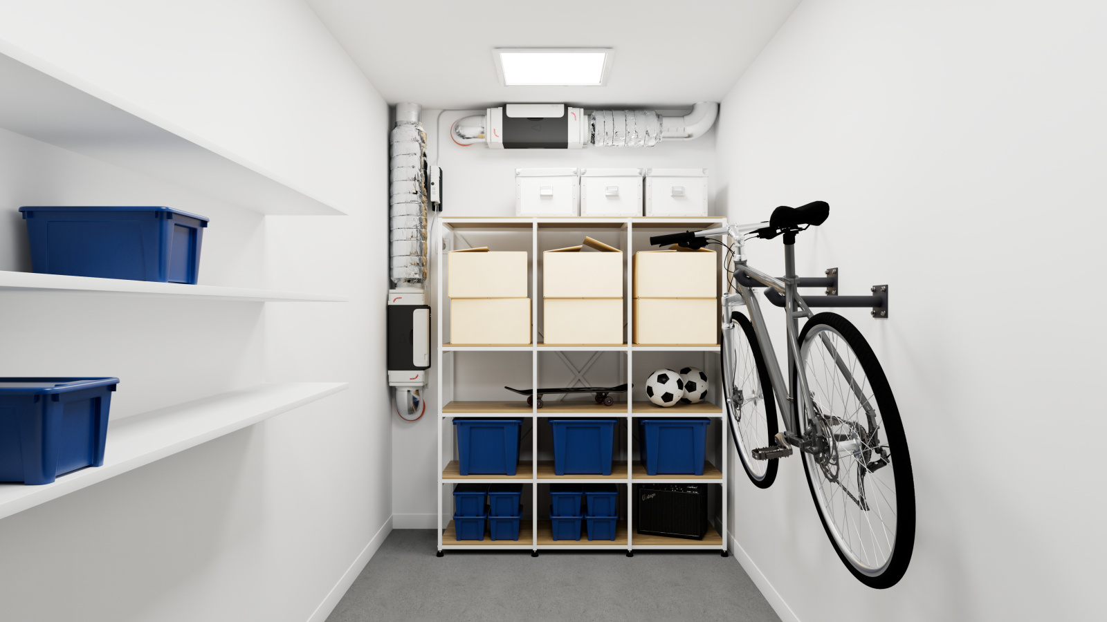 Zehnder_CSY_ComfoVar_Aero_Storage_room_2 Rendering Zehnder ComfoVar Aero Comfortable indoor ventilation Front view