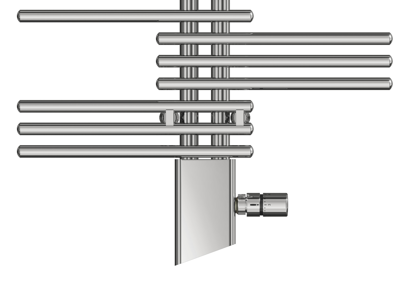 Cut-Out Zehnder Yucca Asym Decorative radiator Front view