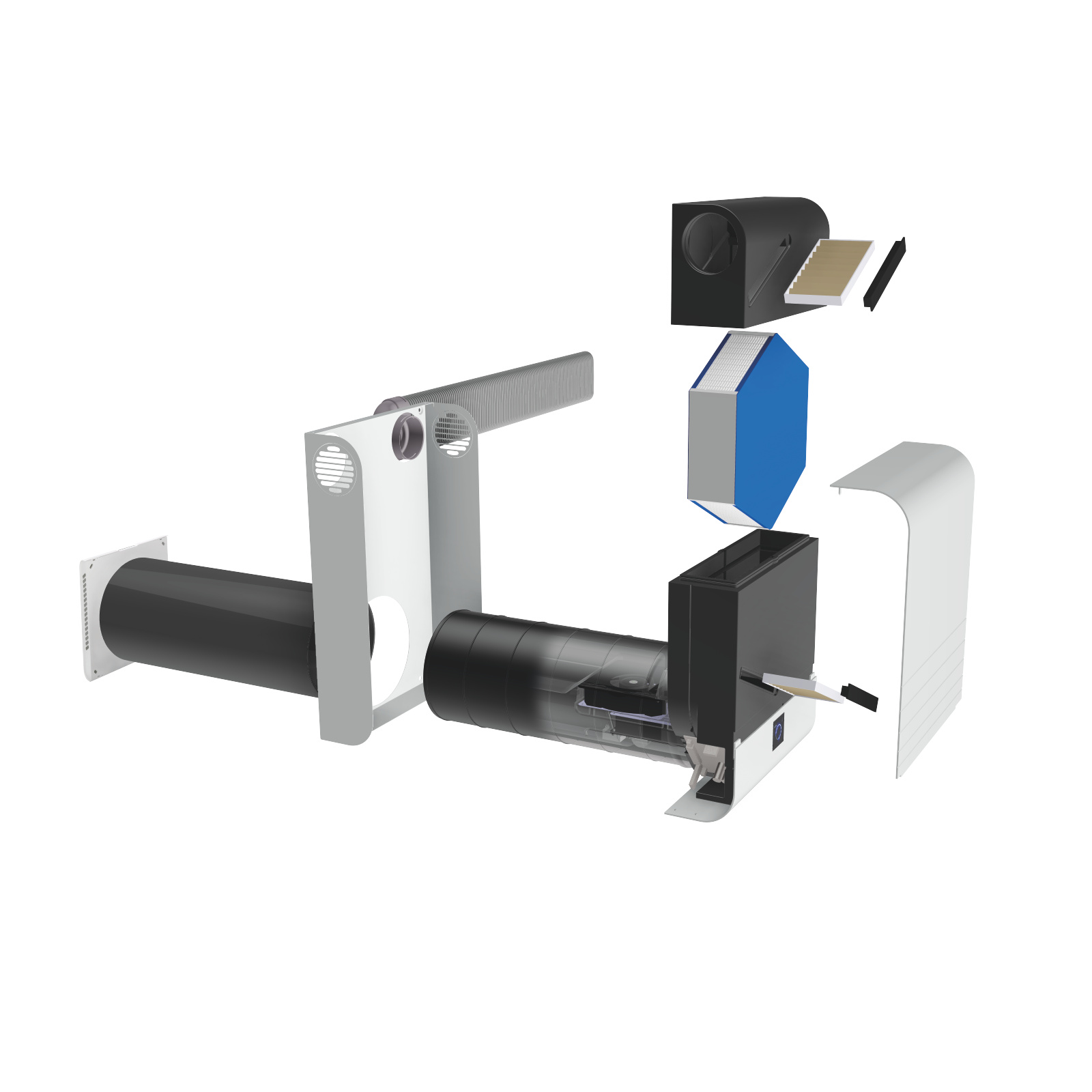 Cut-Out Zehnder ComfoAir 70 Comfortable indoor ventilation 3D view