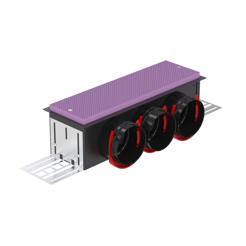 Rendering Zehnder ComfoCase CLD breit Comfortable indoor ventilation Angled view