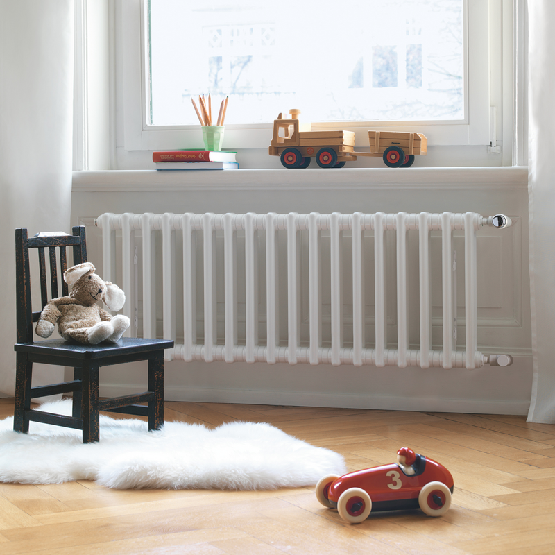 Zehnder_RAD_Charleston-Clinic-HY_connection_bottom_right_9016_EasyFix_living_print+web Rendering Zehnder Charleston Clinic Decorative radiator Front view