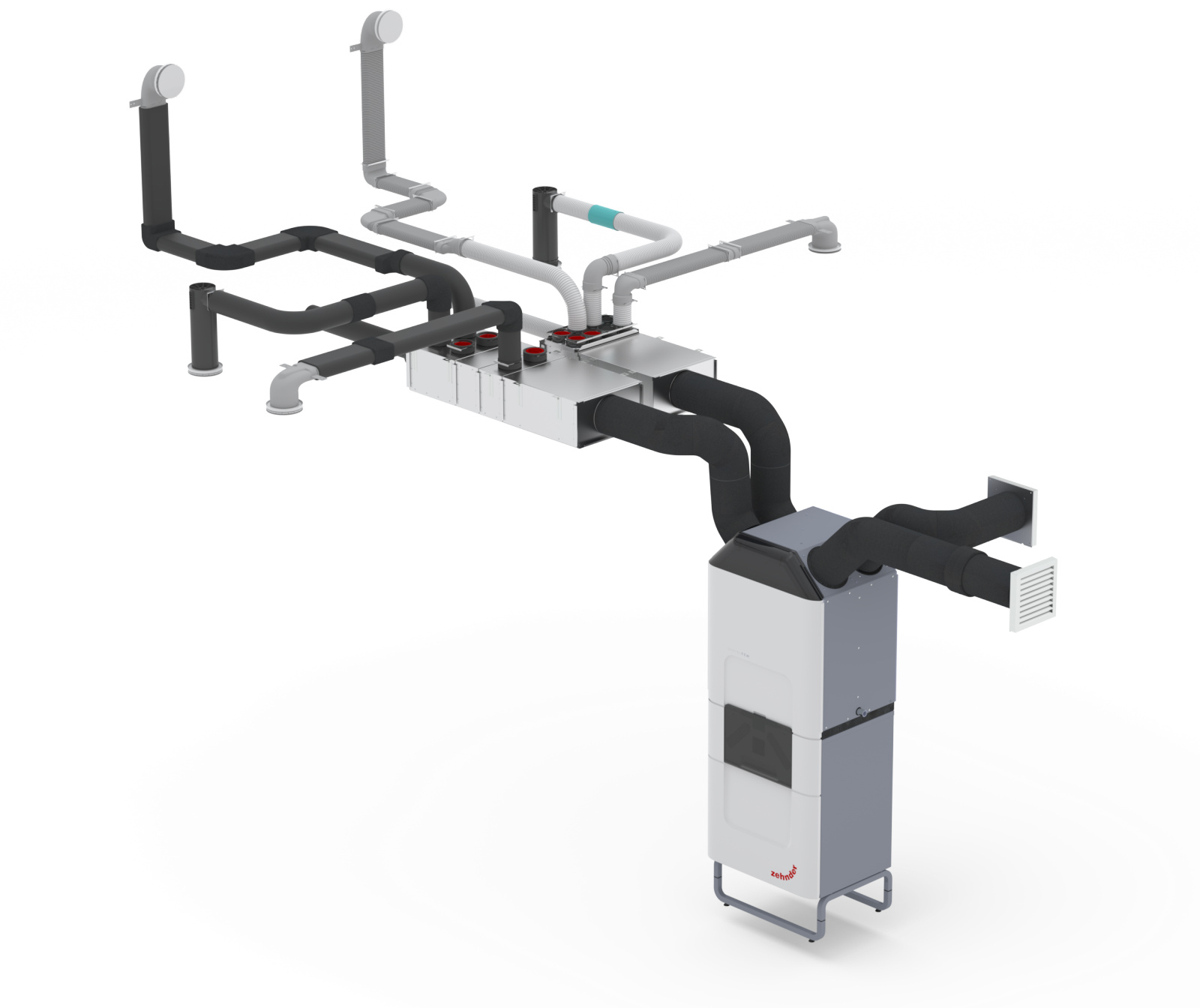 Rendering Zehnder ComfoClime 36 Comfortable indoor ventilation Angled view