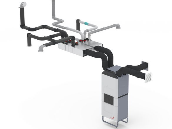 Rendering Zehnder ComfoClime 36 Comfortable indoor ventilation Angled view