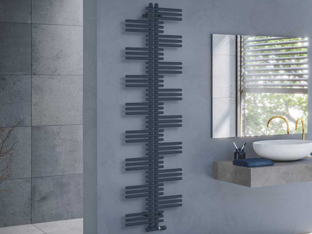 Rendering Zehnder Yucca Decorative radiator Angled view