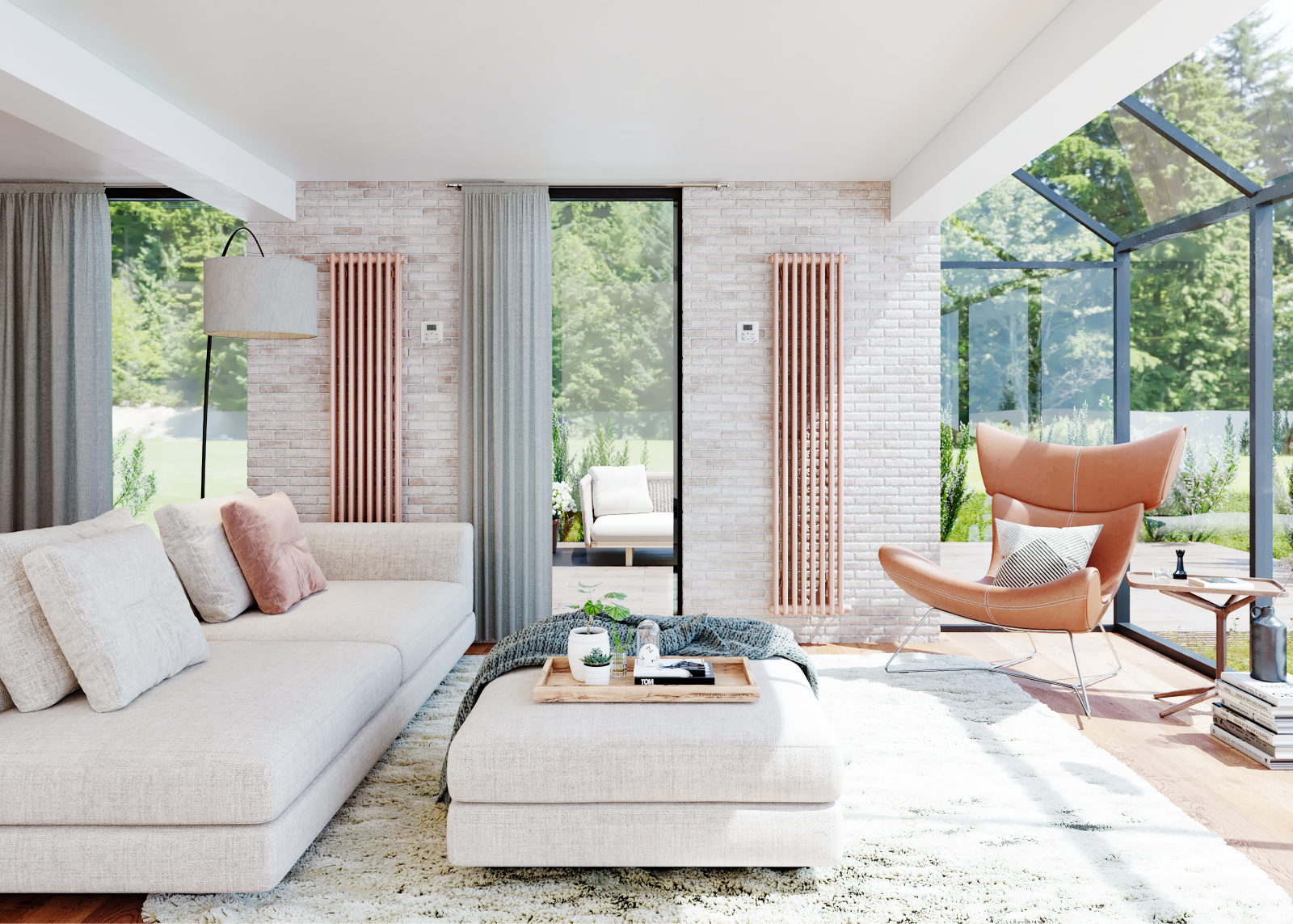 Zehnder_RAD_Charleston-EL_RACY_vertical-milieu-livingroom Rendering Zehnder Charleston Electric Decorative radiator Front view