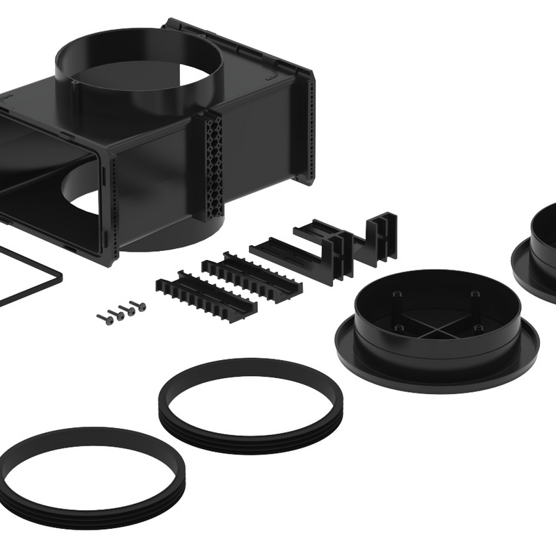 Rendering Zehnder ComfoCube Flex Comfortable indoor ventilation Angled view