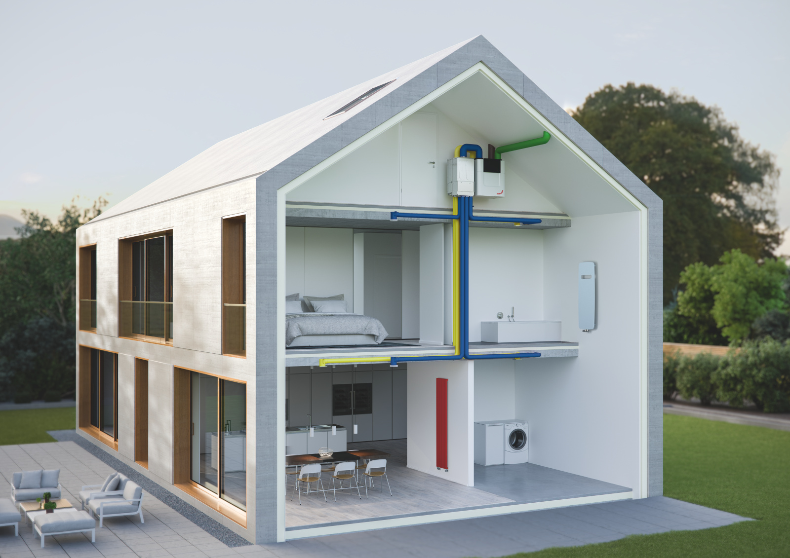 Zehnder_CSY-House-Graphic-CAQ-ST-In-OnFloor-under-roof-clipping_Original_73771_Vitalo_Spa_Radiapanel_BE.tif