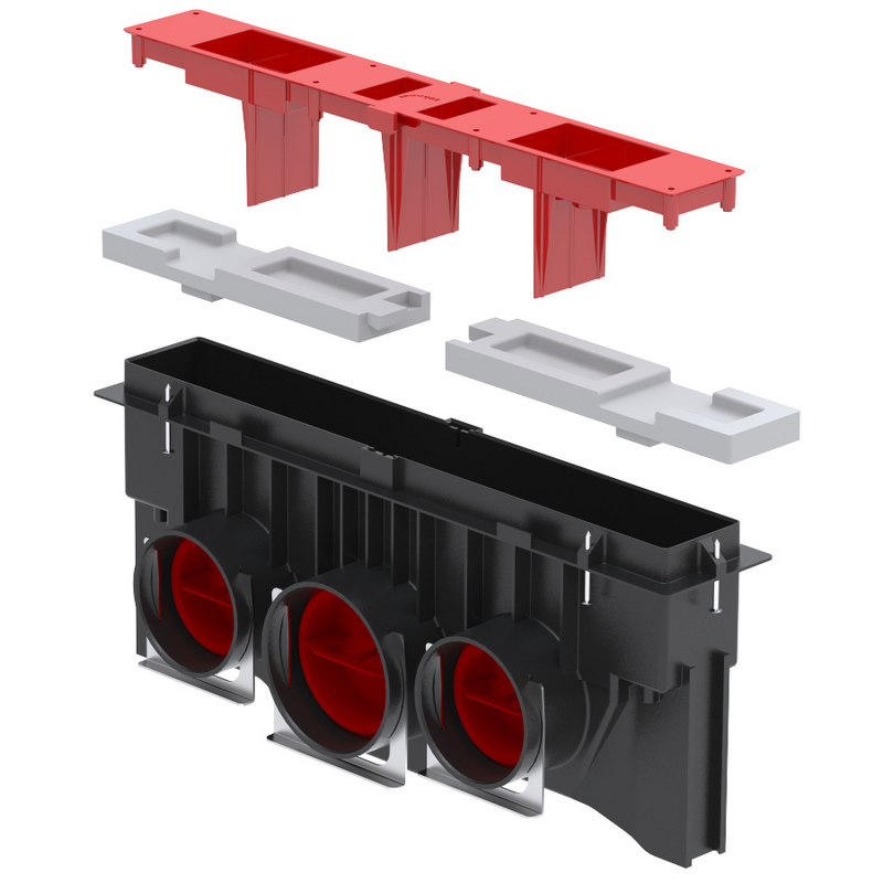 Rendering Zehnder ComfoCase CSB-P Comfortable indoor ventilation Angled view