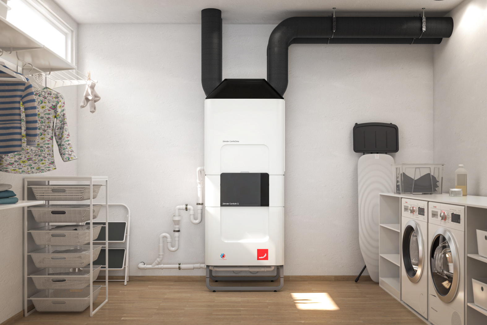 Rendering Zehnder ComfoClime Q Comfortable indoor ventilation Front view