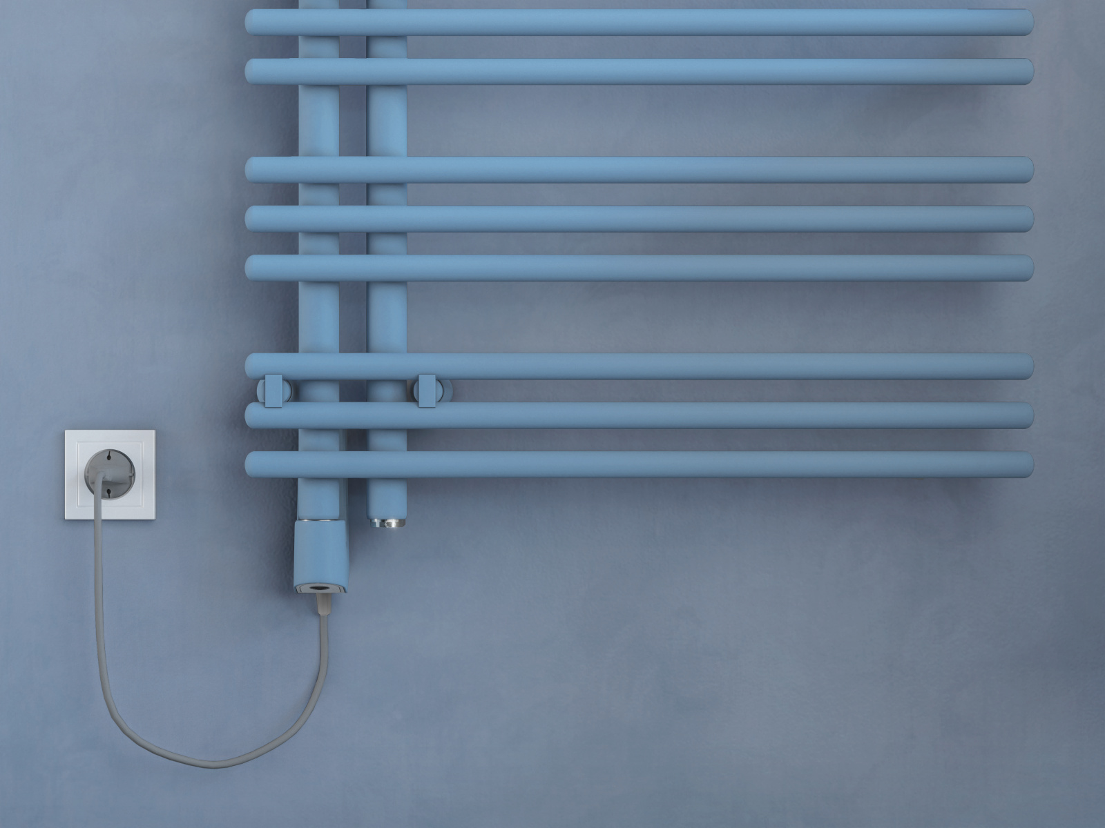 Zehnder_RAD_Yucca-Asym-EL_IHD-WithCableDE_170_60_PastelBlue _bathroom_Detail Rendering Zehnder Yucca Asym Decorative radiator Front view