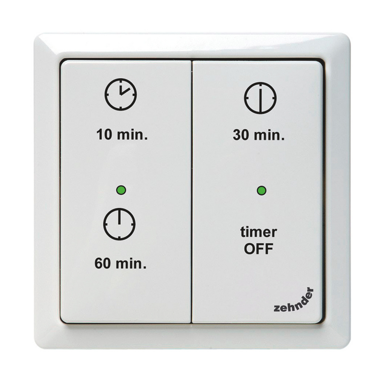 Cut-Out Zehnder Timer RF Comfortable indoor ventilation Front view
