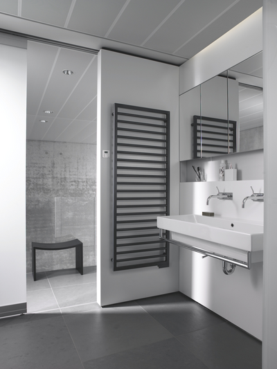 Zehnder_RAD_Subway-EL_RACY-S_bathroom_volcanic Rendering Zehnder Subway Decorative radiator Front view