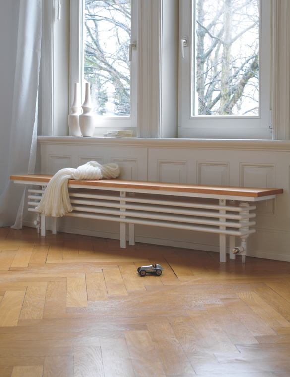 Rendering Zehnder Radiator Bench Decorative radiator Front view