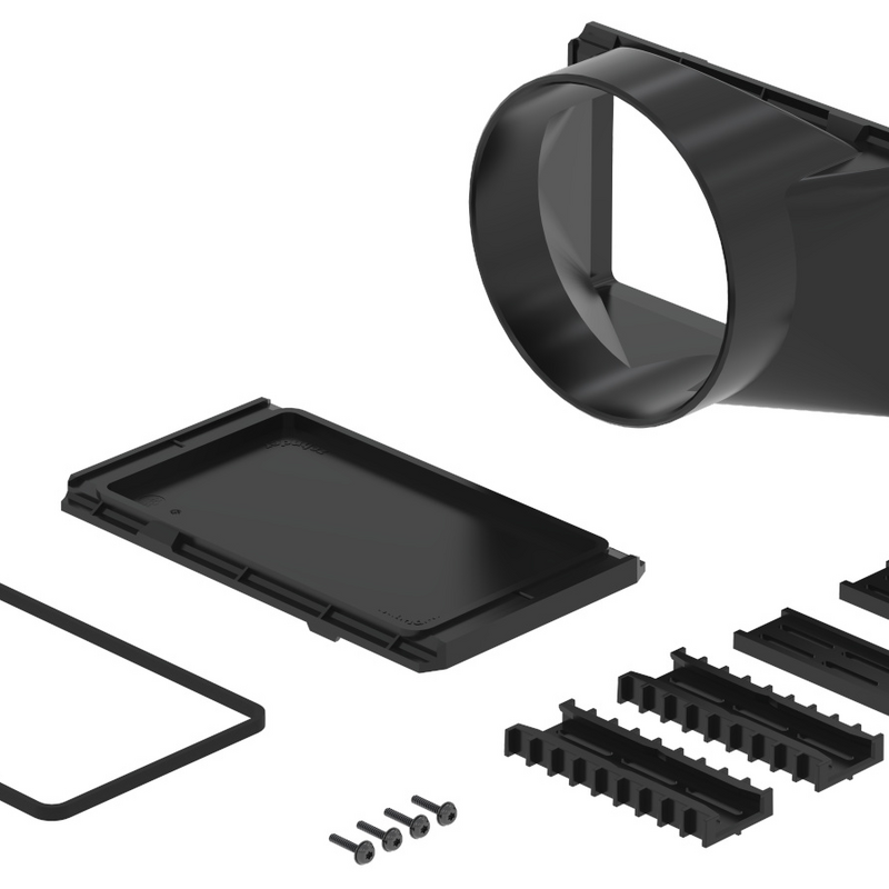 Rendering Zehnder ComfoCube Flex Comfortable indoor ventilation Angled view
