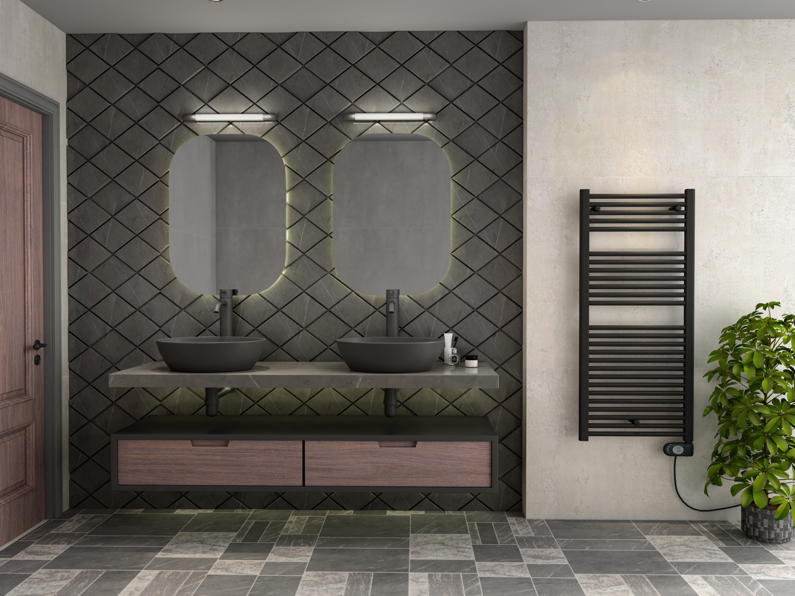 Rendering Zehnder Aura Decorative radiator Front view