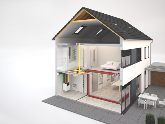 Rendering Zehnder ComfoAir Q350 ST Comfortable indoor ventilation 3D view