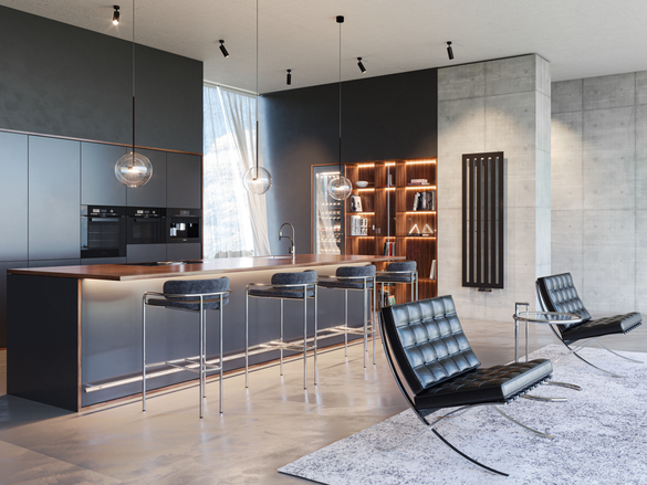 Rendering Zehnder Metropolitan Spa Decorative radiator Angled view