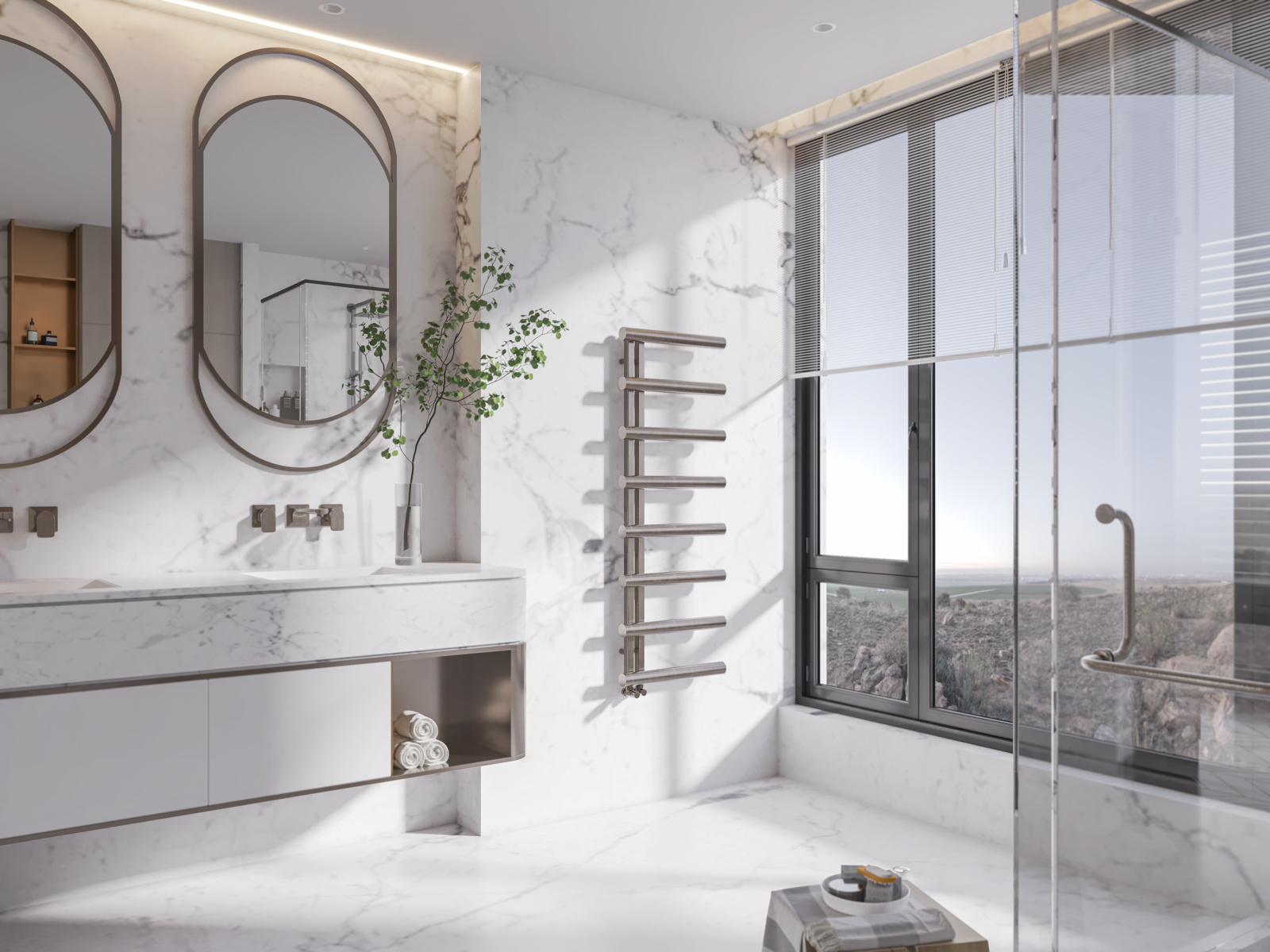 Rendering Zehnder Chime Decorative radiator Front view