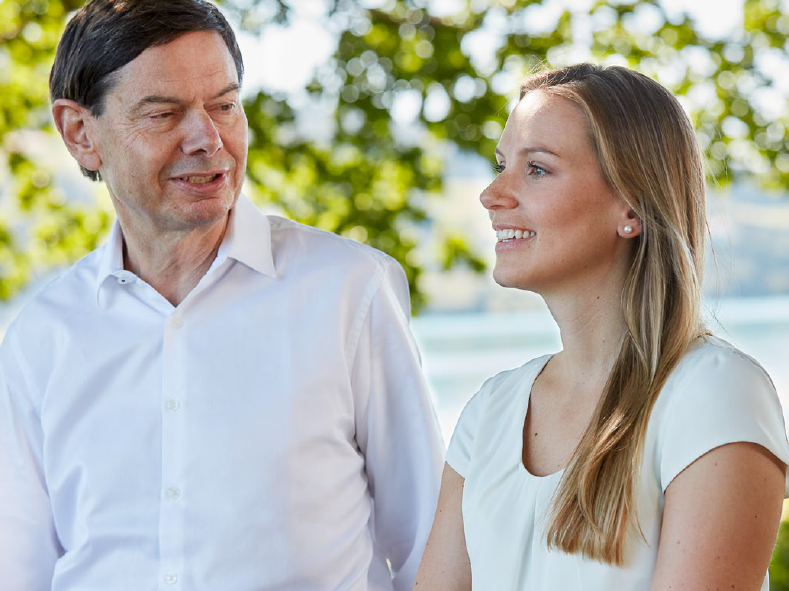 Hans-Peter Zehnder en zijn dochter Milva Inderbitzin-Zehnder